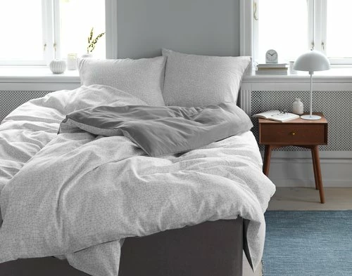 Påslakanset SELMA Satin 150x210 Grå/vit - Bild 3