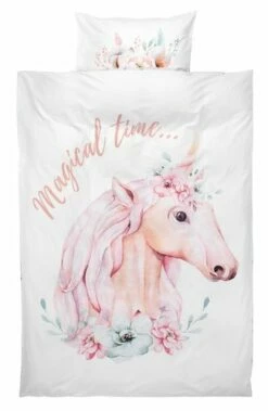 Påslakanset ELISE 150x210 Rosa/vit