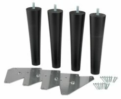 Sängben Ø5xH19cm Svart 4 St/set