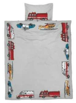 Junior Påslakanset UNA 115x135 Grå/röd