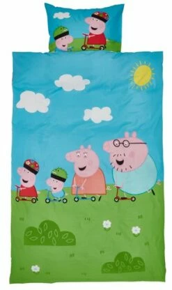 Påslakanset GRETA GRIS 150x210 Blå/grön