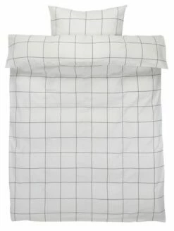 Basic Påslakanset CRISTA 150x210 Vit/svart