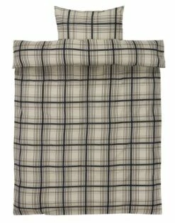 Påslakanset BRITT Flannel 150x210 Sand/blå