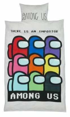 Påslakanset AMONG US 150x210 Grå