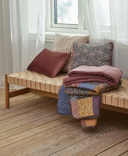 Prydnadskudde VALERIANA 50x50 Rutig Röd - Bild 2