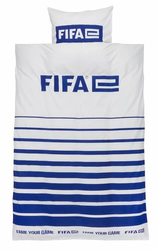 Påslakanset FIFA 150x210 Vit/blå