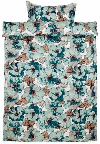 Påslakanset STINE Satin 150x210 Grön/blå